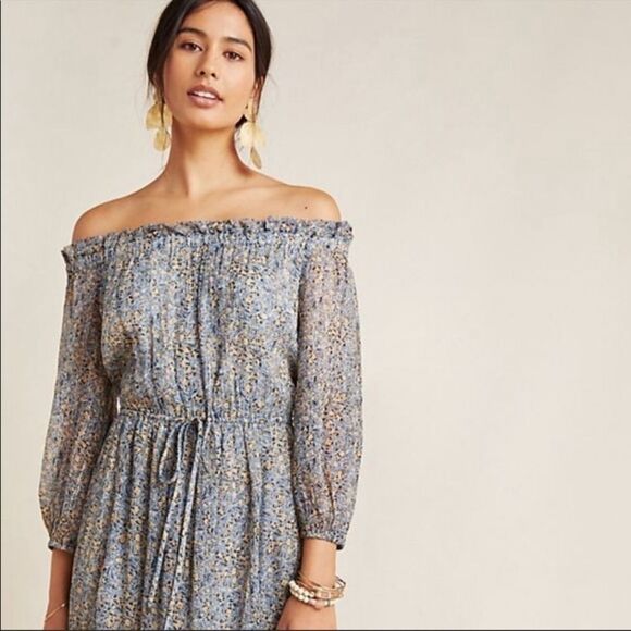 Anthropologie Dresses & Skirts - Anthropologie Kira Off the shoulder midi dress